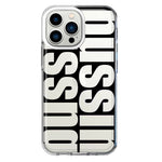 Apple iPhone 13 Pro Black Clear Funny Text Quote Bussin Hybrid Protective Phone Case Cover