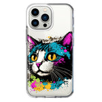 Apple iPhone 13 Pro Cool Cat Oil Paint Pop Art Hybrid Protective Phone Case Cover