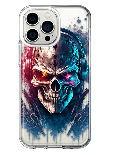 Apple iPhone 13 Pro Cyberpunk Machine Headphones Skull Double Layer Phone Case Cover
