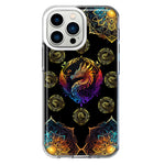 Apple iPhone 13 Pro Mandala Geometry Abstract Dragon Pattern Hybrid Protective Phone Case Cover