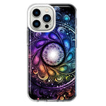 Apple iPhone 13 Pro Mandala Geometry Abstract Galaxy Pattern Hybrid Protective Phone Case Cover