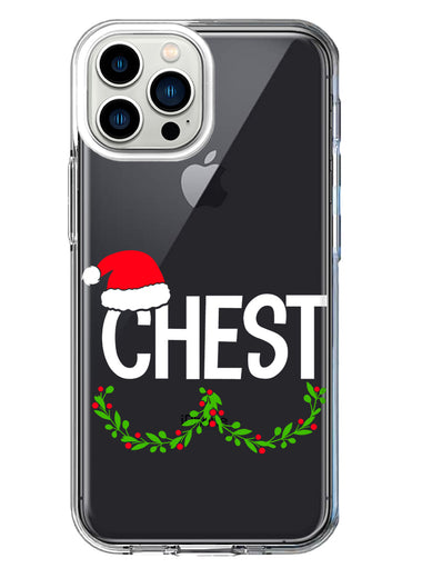 Apple iPhone 13 Pro Max Christmas Funny Ornaments Couples Chest Nuts Hybrid Protective Phone Case Cover