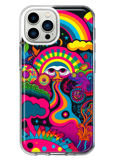 Apple iPhone 13 Pro Max Psychedelic Trippy Hippie Night Walk Hybrid Protective Phone Case Cover