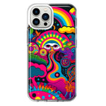 Apple iPhone 13 Pro Max Psychedelic Trippy Hippie Night Walk Hybrid Protective Phone Case Cover