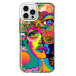 Apple iPhone 13 Pro Max Neon Rainbow Psychedelic Hippie One Eye Pop Art Hybrid Protective Phone Case Cover