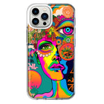 Apple iPhone 12 Pro Max Neon Rainbow Psychedelic Hippie One Eye Pop Art Hybrid Protective Phone Case Cover