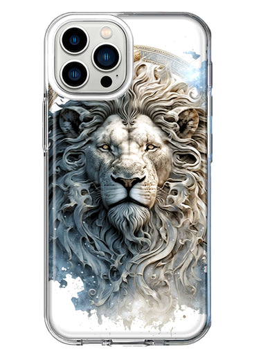 Apple iPhone 13 Pro Max Abstract Lion Sculpture Hybrid Protective Phone Case Cover