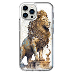 Apple iPhone 13 Pro Max Ancient Lion Sculpture Hybrid Protective Phone Case Cover