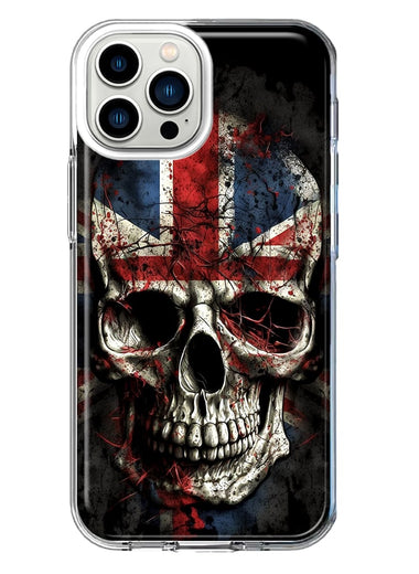 Apple iPhone 13 Pro Max British UK Flag Skull Hybrid Protective Phone Case Cover