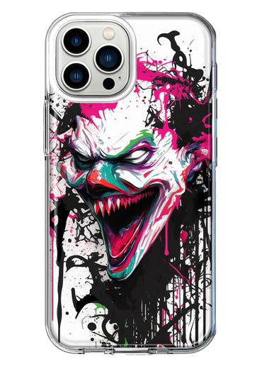 Apple iPhone 13 Pro Max Evil Joker Face Painting Graffiti Hybrid Protective Phone Case Cover