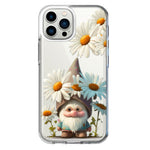 Apple iPhone 13 Pro Max Cute Gnome White Daisy Flowers Floral Hybrid Protective Phone Case Cover