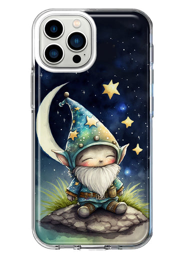 Apple iPhone 13 Pro Max Stars Moon Starry Night Space Gnome Hybrid Protective Phone Case Cover