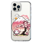 Apple iPhone 13 Pro Max Kawaii Manga Pink Cherry Blossom Fuji Mountain Mochi Girl Hybrid Protective Phone Case Cover