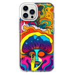Apple iPhone 13 Pro Max Neon Rainbow Psychedelic Trippy Hippie Big Brain Hybrid Protective Phone Case Cover