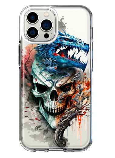 Apple iPhone 13 Pro Max Fantasy Blue Dragon Dream Skull Double Layer Phone Case Cover