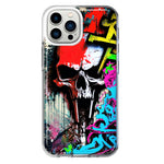Apple iPhone 13 Pro Max Skull Face Graffiti Painting Art Hybrid Protective Phone Case Cover