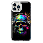 Apple iPhone 13 Pro Max Fantasy Skull Headphone Colorful Pop Art Hybrid Protective Phone Case Cover