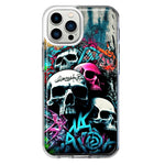 Apple iPhone 13 Pro Max Skulls Graffiti Painting Art Hybrid Protective Phone Case Cover