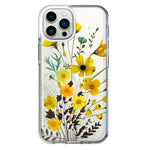 Apple iPhone 11 Pro Max Yellow Summer Flowers Floral Hybrid Protective Phone Case Cover