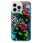 Apple iPhone 13 Pro Red Roses Graffiti Painting Art Hybrid Protective Phone Case Cover