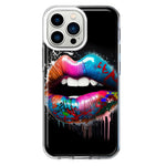 Apple iPhone 13 Pro Colorful Lip Graffiti Painting Art Hybrid Protective Phone Case Cover