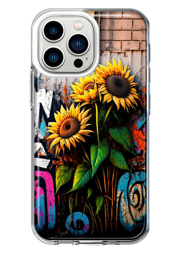Apple iPhone 13 Pro Sunflowers Graffiti Painting Art Hybrid Protective Phone Case Cover