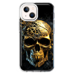 Apple iPhone 13 Steampunk Skull Science Fiction Machinery Double Layer Phone Case Cover