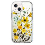 Apple iPhone 13 Yellow Summer Flowers Floral Hybrid Protective Phone Case Cover