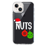 Apple iPhone 15 Christmas Funny Couples Chest Nuts Ornaments Hybrid Protective Phone Case Cover
