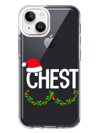 Apple iPhone 15 Plus Christmas Funny Ornaments Couples Chest Nuts Hybrid Protective Phone Case Cover