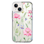 Apple iPhone 15 Spring Pastel Wild Flowers Summer Classy Elegant Beautiful Hybrid Protective Phone Case Cover