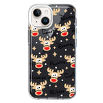 Apple iPhone 15 Red Nose Reindeer Christmas Winter Holiday Hybrid Protective Phone Case Cover