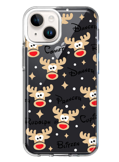 Apple iPhone 13 Red Nose Reindeer Christmas Winter Holiday Hybrid Protective Phone Case Cover
