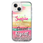 Apple iPhone 14 Summer Brush Strokes Sunrise Sunburn Sunset Repeat Hybrid Protective Phone Case Cover