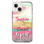 Apple iPhone 15 Plus Summer Brush Strokes Sunrise Sunburn Sunset Repeat Hybrid Protective Phone Case Cover