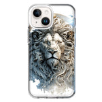 Apple iPhone 15 Plus Abstract Lion Sculpture Hybrid Protective Phone Case Cover