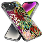 Apple iPhone XR Leopard Tropical Flowers Vacation Dreams Hibiscus Floral Hybrid Protective Phone Case Cover