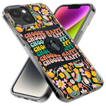 Apple iPhone XS Choose Happy Smiley Face Retro Vintage Groovy 70s Style Hybrid Protective Phone Case Cover