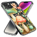 Apple iPhone 11 Pro Max Fairytale Watercolor Mushrooms Pastel Spring Flowers Floral Hybrid Protective Phone Case Cover