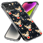 Apple iPhone 12 Red Nose Reindeer Christmas Winter Holiday Hybrid Protective Phone Case Cover