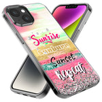 Apple iPhone 12 Summer Brush Strokes Sunrise Sunburn Sunset Repeat Hybrid Protective Phone Case Cover