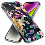 Apple iPhone 12 Mini Zebra Stripes Tropical Flowers Purple Blue Summer Vibes Hybrid Protective Phone Case Cover