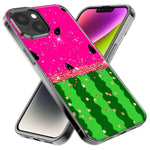 Apple iPhone SE 2nd 3rd Generation Summer Watermelon Sugar Vacation Tropical Fruit Pink Green Hybrid Protective Phone Case Cover