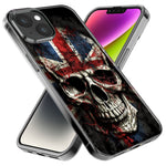 Apple iPhone 15 Pro British UK Flag Skull Hybrid Protective Phone Case Cover