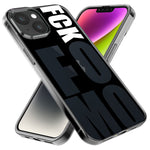 Apple iPhone 14 Pro Max Black Clear Funny Text Quote Fckfomo Hybrid Protective Phone Case Cover