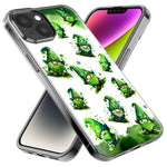 Apple iPhone 12 Gnomes Shamrock Lucky Green Clover St. Patrick Hybrid Protective Phone Case Cover