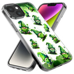 Apple iPhone 15 Plus Gnomes Shamrock Lucky Green Clover St. Patrick Hybrid Protective Phone Case Cover