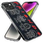 Apple iPhone 14 Cute Halloween Spooky Horror Scary Characters Friends Hybrid Protective Phone Case Cover