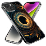 Apple iPhone 15 Pro Max Mandala Geometry Abstract Eclipse Pattern Hybrid Protective Phone Case Cover