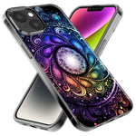 Apple iPhone 14 Pro Mandala Geometry Abstract Galaxy Pattern Hybrid Protective Phone Case Cover